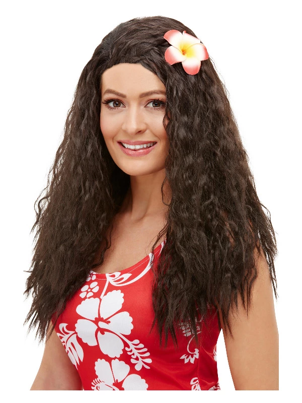 Smiffys Hawaiian Wig, Brown 3 Smiffys Hawaiian Wig, Brown