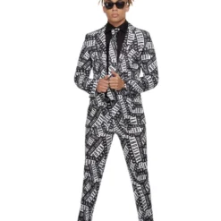 Smiffys Parental Advisory Stand Out Suit, Black & White