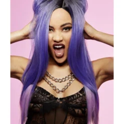 Smiffys Manic Panic® Amethyst Ombre™ Super Vixen™ Wig