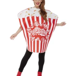 Smiffys Popcorn Costume, Red & White
