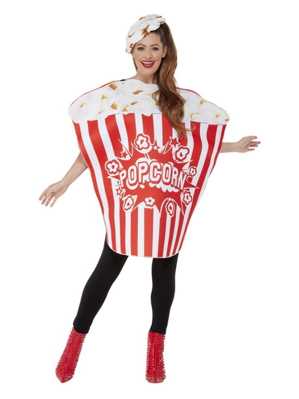 Smiffys Popcorn Costume, Red & White 3 Smiffys Popcorn Costume, Red & White
