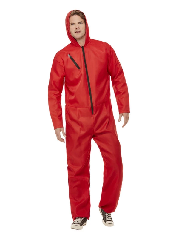 Smiffys Bank Robber Jumpsuit, Red 3 Smiffys Bank Robber Jumpsuit, Red