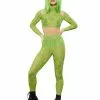Smiffys Fever Cannabis Sheer Crop Top & Leggings 1 Smiffys Fever Cannabis Sheer Crop Top & Leggings -Cheap Smiffys Store 61136 2