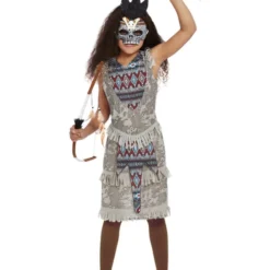 Smiffys Dark Spirit Warrior Costume, Grey,
