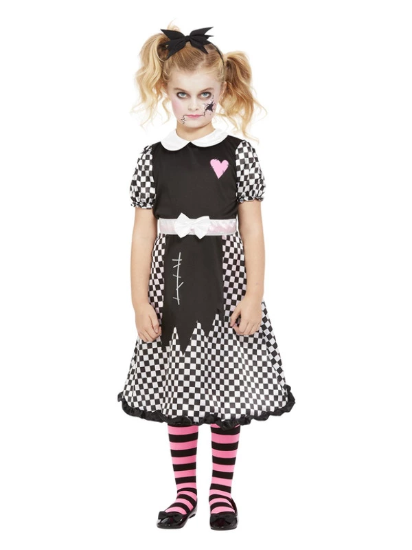 Smiffys Broken Doll Costume, Black & White 3 Smiffys Broken Doll Costume, Black & White