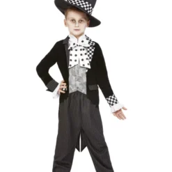 Smiffys Dark Mad Hatter Costume, Black & White