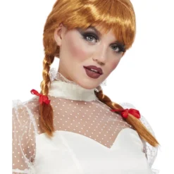 Smiffys Porcelain Doll Wig, Auburn