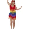Smiffys Rainbow Pride 20s Flapper Dress, Multicoloured