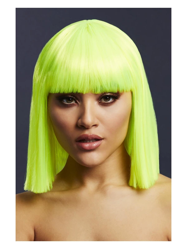 Smiffys Fever Lola Wig, Neon Lime 3 Smiffys Fever Lola Wig, Neon Lime