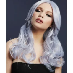 Smiffys Fever Nicole Wig, True Blend, Silver Lilac