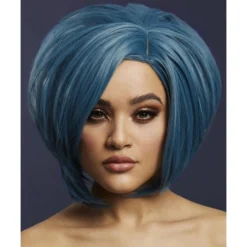Smiffys Fever Savanna Wig, True Blend, Petrol Blue