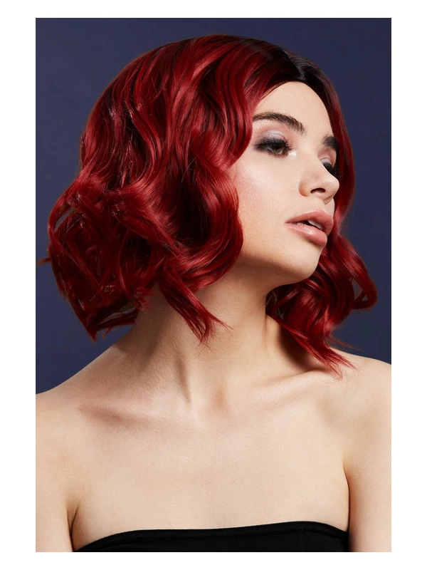 Smiffys Fever Kourtney Wig, Two Toned Blend, Ruby Red 3 Smiffys Fever Kourtney Wig, Two Toned Blend, Ruby Red