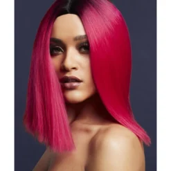 Smiffys Fever Kylie Wig, Two Toned Blend, Magenta Pink