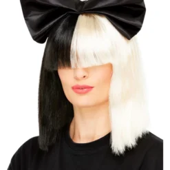 Smiffys Two Tone Popstar Wig, Black & White
