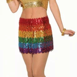 Bristol Novelty Rainbow Sequin Skirt