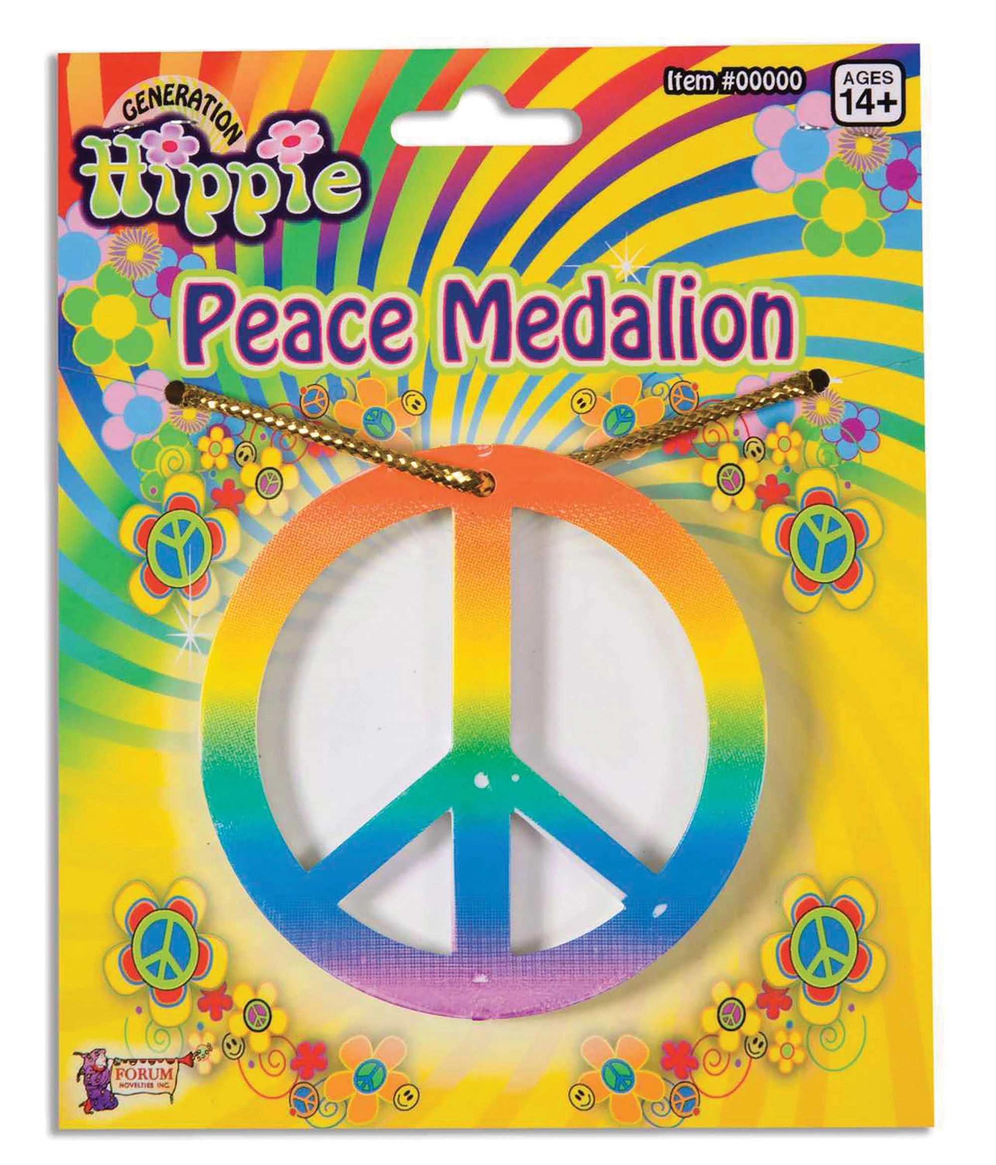 Bristol Novelty Rainbow Peace Medallion Necklace 3 Bristol Novelty Rainbow Peace Medallion Necklace