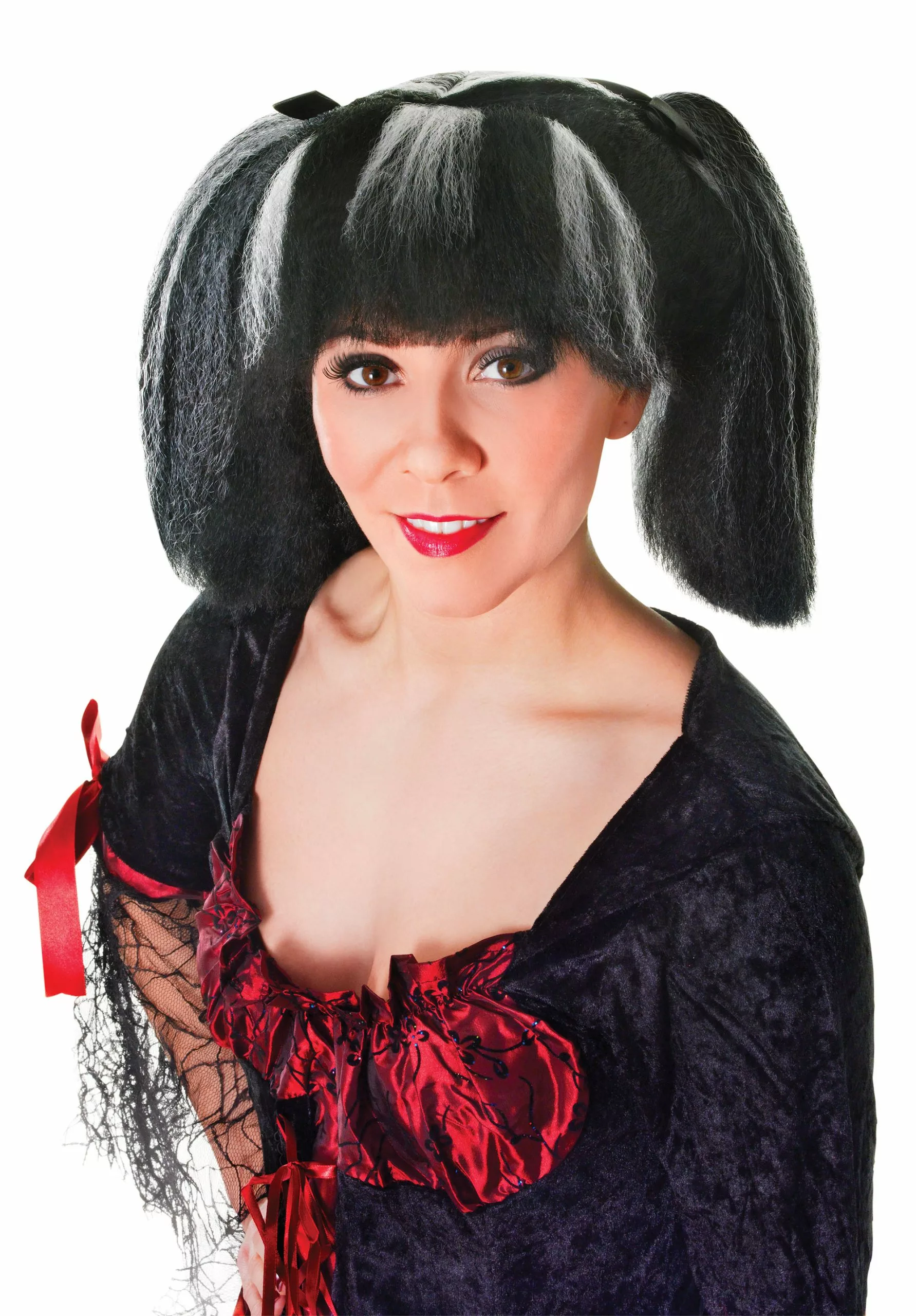 Bristol Novelty Steampunk Wig (Black/White Streaks) 3 Bristol Novelty Steampunk Wig (Black/White Streaks)