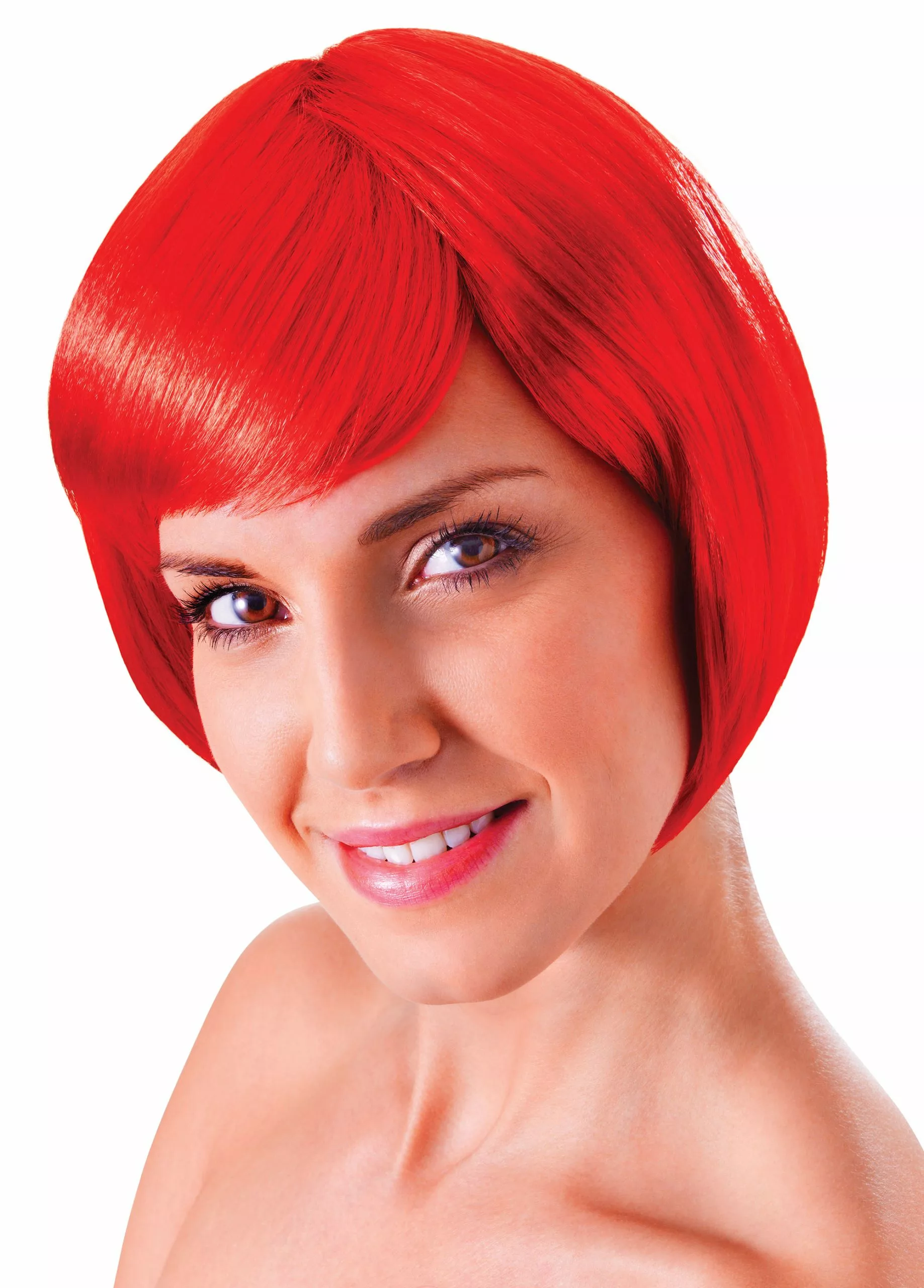 Bristol Novelty Flirty Flick Wig Red 3 Bristol Novelty Flirty Flick Wig Red