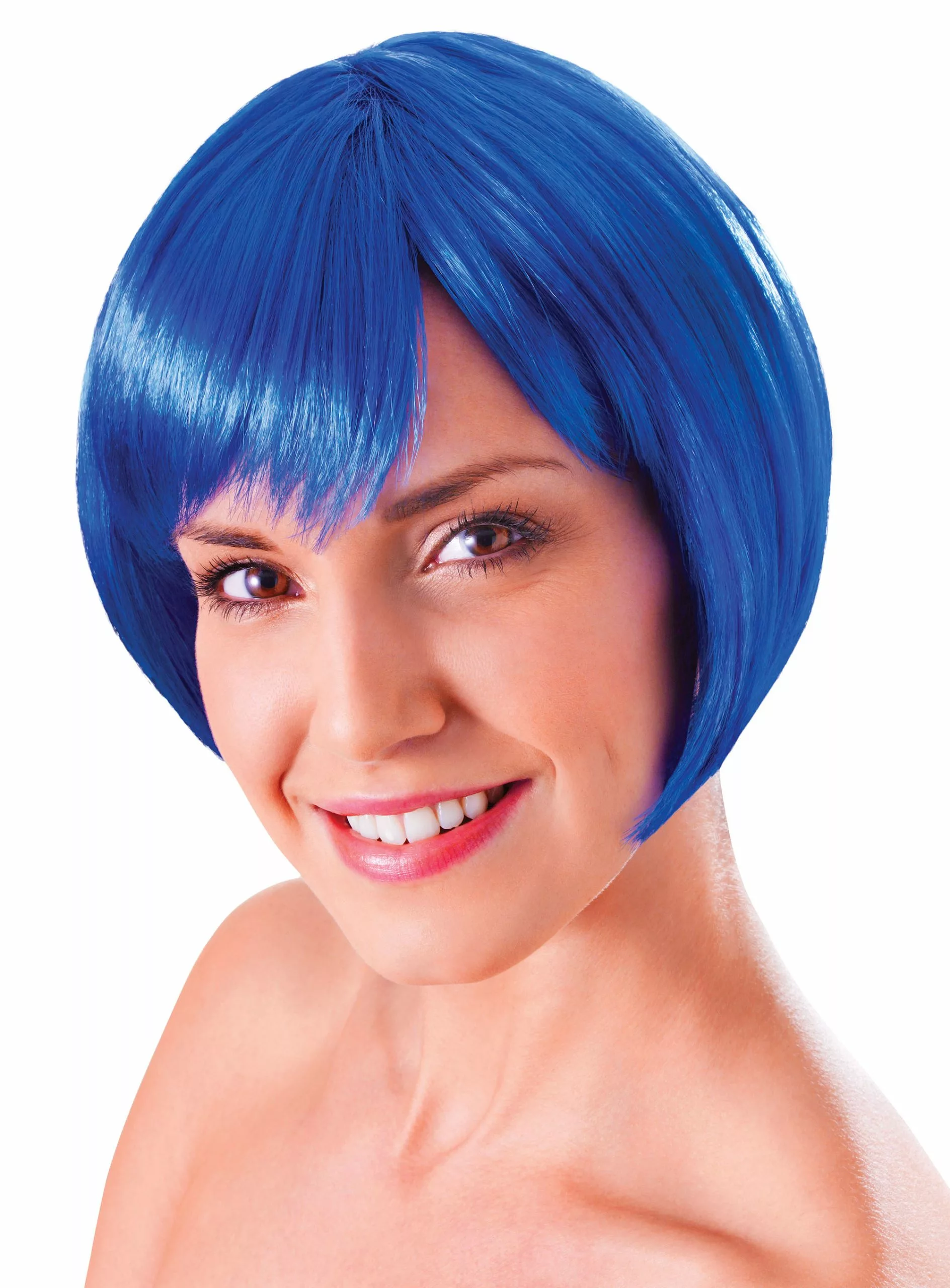 Bristol Novelty Flirty Flick Wig Blue 3 Bristol Novelty Flirty Flick Wig Blue