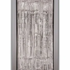 Bristol Novelty Doorway Curtain Silver Tinsel